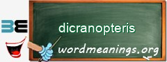 WordMeaning blackboard for dicranopteris